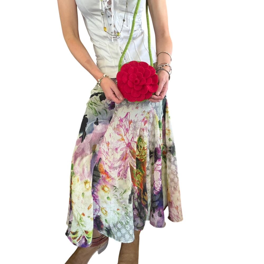 Handmade felt fairy rose purse • made in Nepal